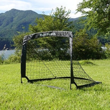 画像をギャラリービューアに読み込む, REFREEZE(リフリーズ) 90×74cm 折りたたみ サッカーゴール ブラック 2個セット 収納バッグ付き 室内 屋外兼用