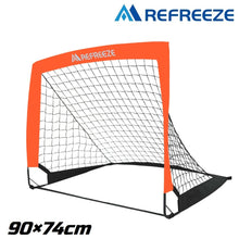 画像をギャラリービューアに読み込む, REFREEZE(リフリーズ) 90×74cm 折りたたみ サッカーゴール オレンジ 1個 収納バッグ付き 室内 屋外兼用