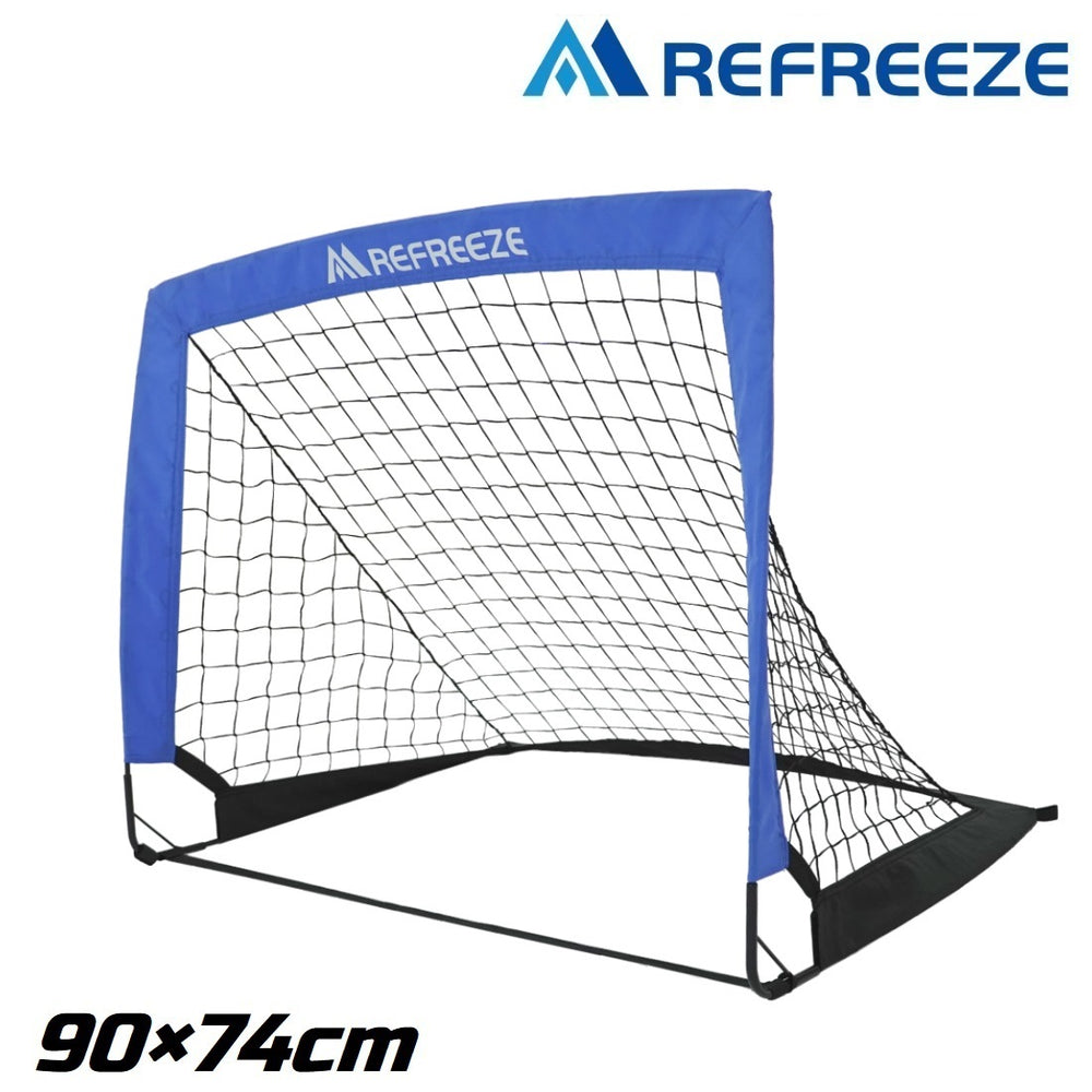 REFREEZE(リフリーズ) 90×74cm 折りたたみ サッカーゴール ブルー 1個 収納バッグ付き 室内 屋外兼用