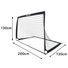 画像をギャラリービューアに読み込む, REFREEZE(リフリーズ) 200×130cm 折りたたみ サッカーゴール ブラック 2個セット 収納バッグ付き ポータブル フットサルゴール