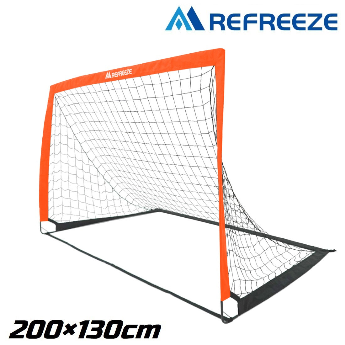 REFREEZE リフリーズ 200×130cm 折りたたみ サッカーゴール オレンジ 1個 収納バッグ付き ポータブル フットサルゴール