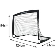 画像をギャラリービューアに読み込む, REFREEZE(リフリーズ) 124×94cm 折りたたみ サッカーゴール ブラック 2個セット 収納バッグ付き 室内 屋外兼用