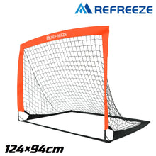 画像をギャラリービューアに読み込む, REFREEZE(リフリーズ) 124×94cm 折りたたみ サッカーゴール オレンジ 1個 収納バッグ付き 室内 屋外兼用
