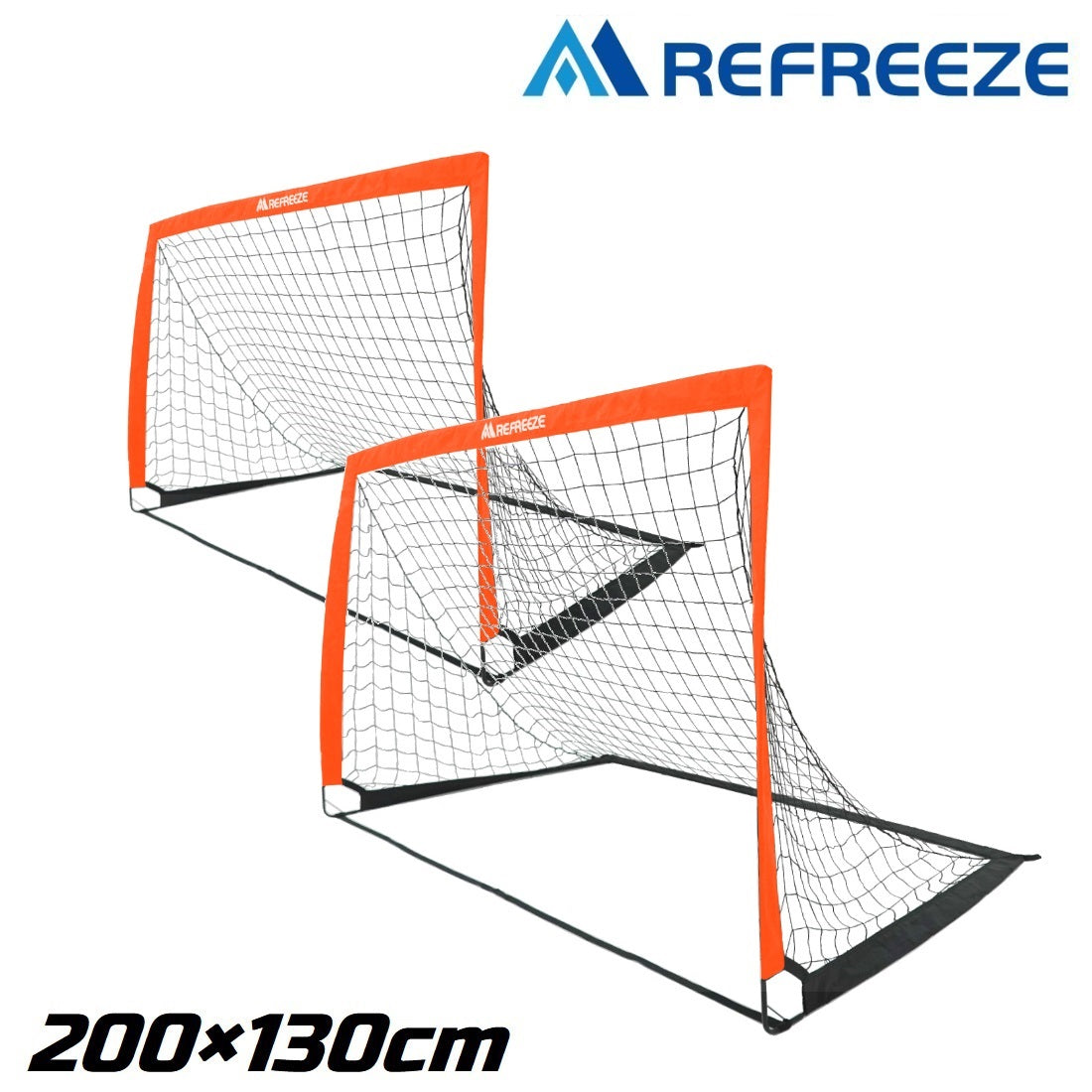 REFREEZE リフリーズ 200×130cm 折りたたみ サッカーゴール オレンジ 2 ...