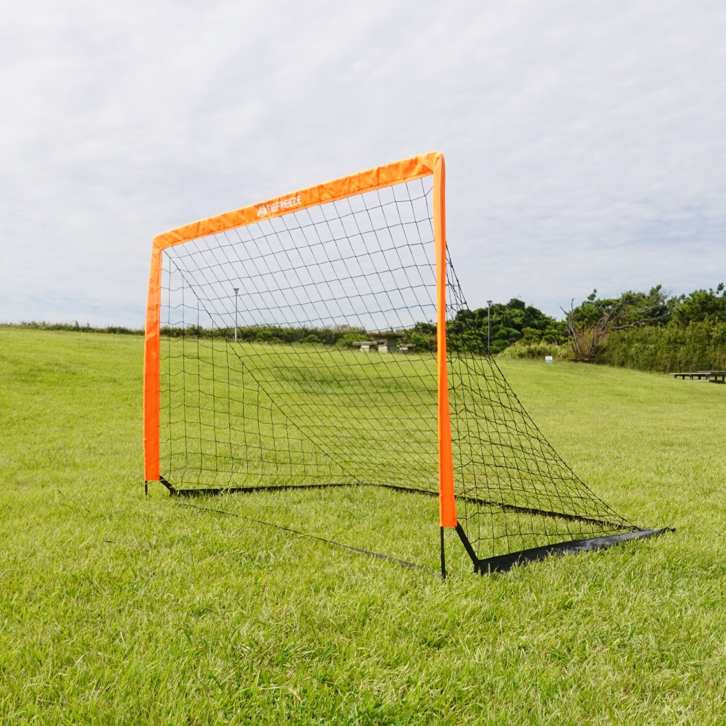 REFREEZE(リフリーズ) 200×130cm 折りたたみ サッカーゴール オレンジ 2個セット 収納バッグ付き ポータブル フットサルゴール