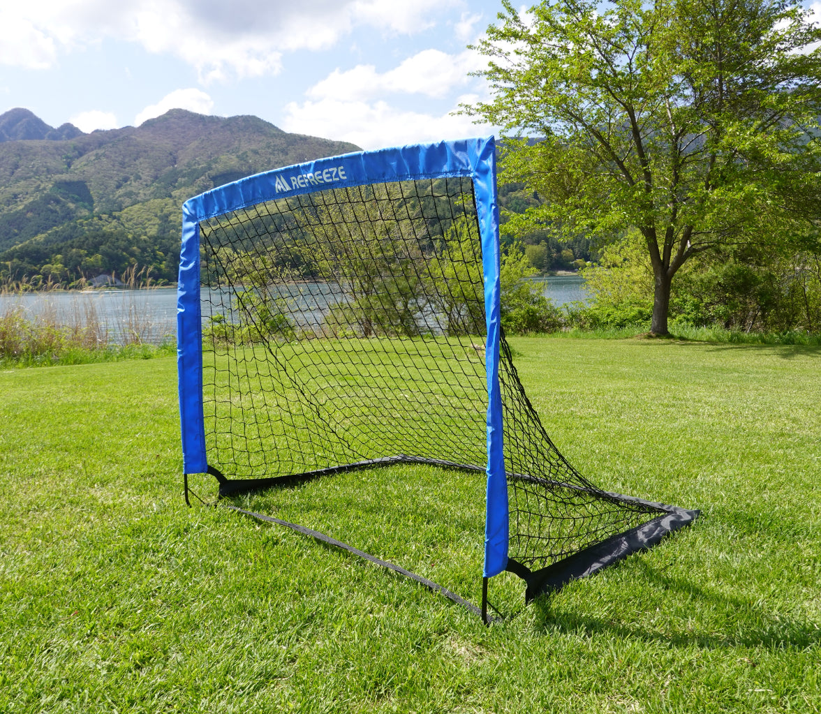REFREEZE(リフリーズ) 124×94cm 折りたたみ サッカーゴール ブルー 1個 収納バッグ付き 室内 屋外兼用