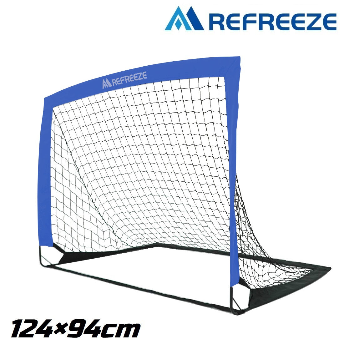 REFREEZE(リフリーズ) 124×94cm 折りたたみ サッカーゴール ブルー 1個 収納バッグ付き 室内 屋外兼用