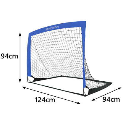 REFREEZE(リフリーズ) 124×94cm 折りたたみ サッカーゴール ブルー 1個 収納バッグ付き 室内 屋外兼用