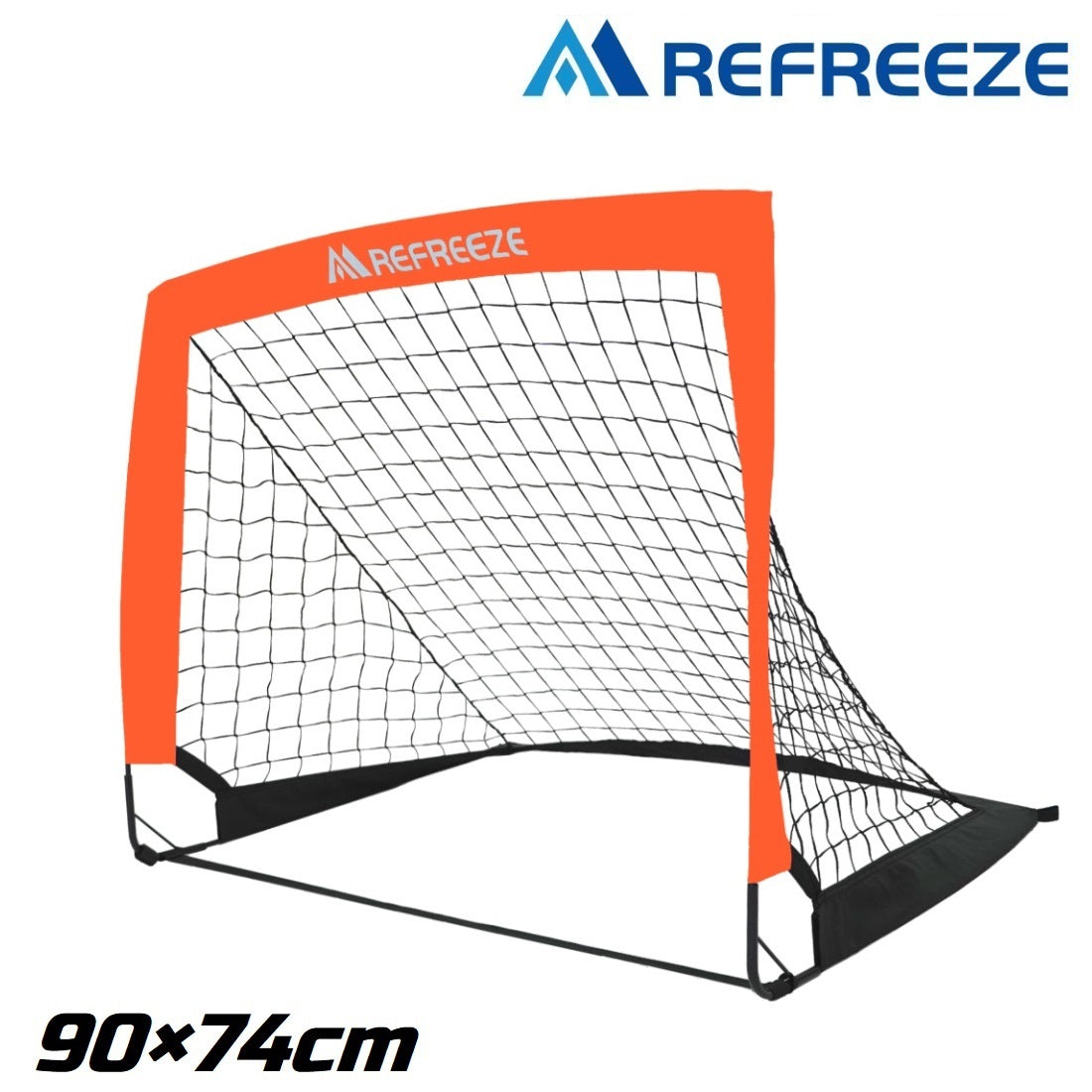 REFREEZE(リフリーズ) 90×74cm 折りたたみ サッカーゴール オレンジ 1個 収納バッグ付き 室内 屋外兼用