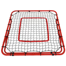 画像をギャラリービューアに読み込む, REFREEZE(リフリーズ) リバウンドネット レッド 折りたたみ可能 5段階角度調節可能 簡易ターゲット用ロープ・脚付属 リバウンダー 室内 屋外兼用
