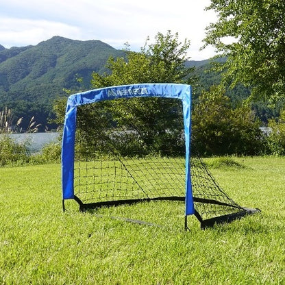 REFREEZE(リフリーズ) 90×74cm 折りたたみ サッカーゴール ブルー 2個セット 収納バッグ付き 室内 屋外兼用
