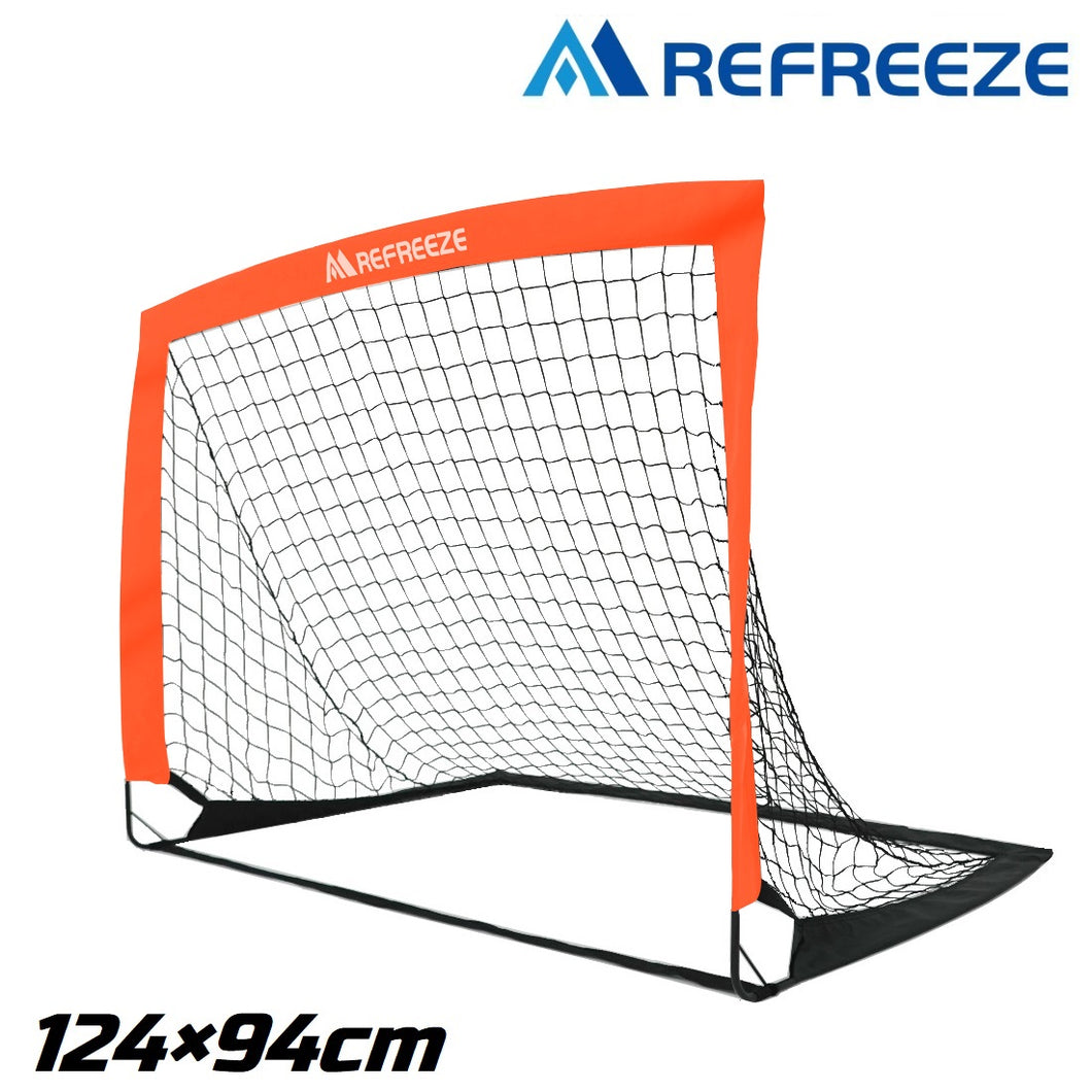 REFREEZE リフリーズ 124×94cm 折りたたみ サッカーゴール オレンジ 1個 収納バッグ付き 室内 屋外兼用