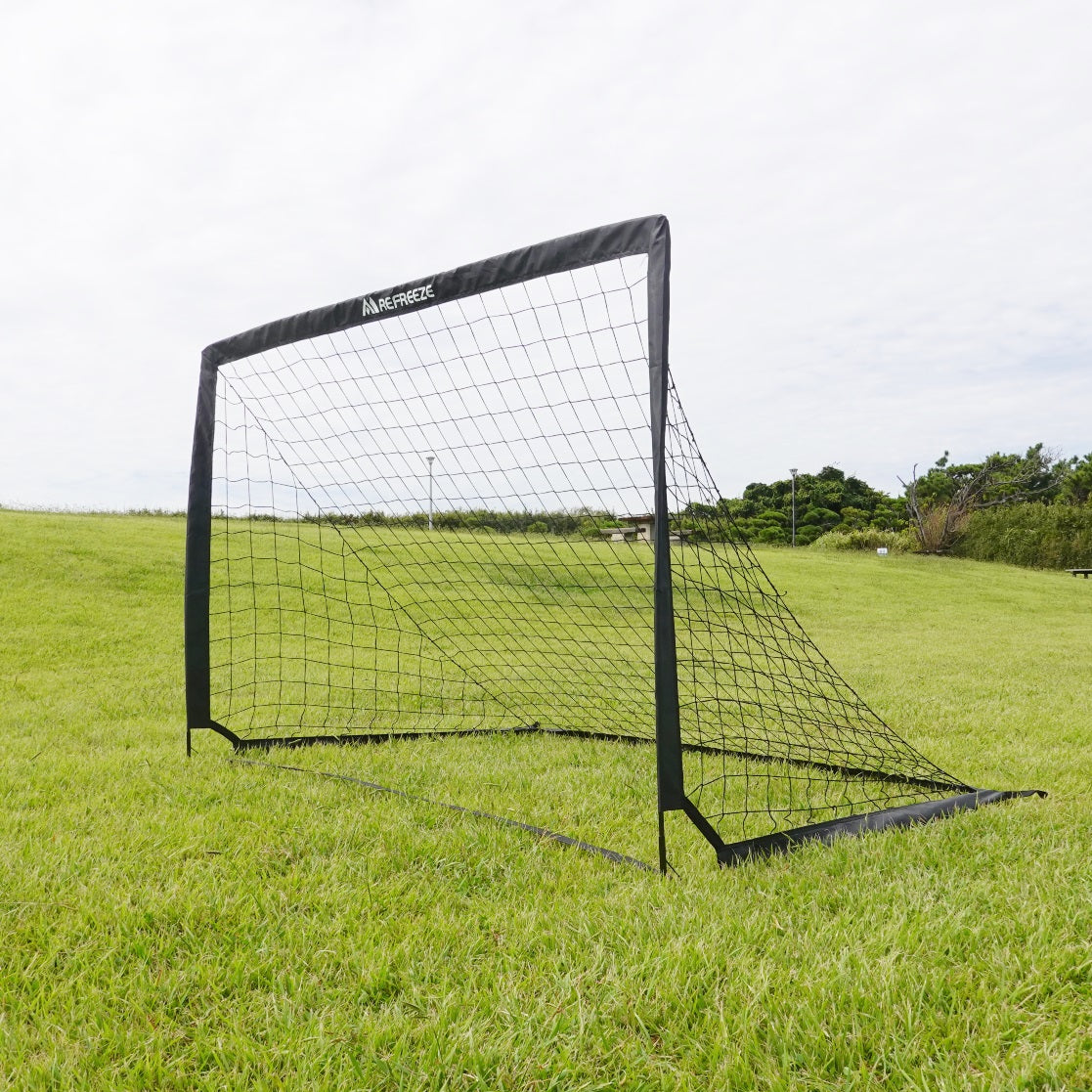 REFREEZE(リフリーズ) 200×130cm 折りたたみ サッカーゴール ブラック 1個 収納バッグ付き ポータブル フットサルゴール