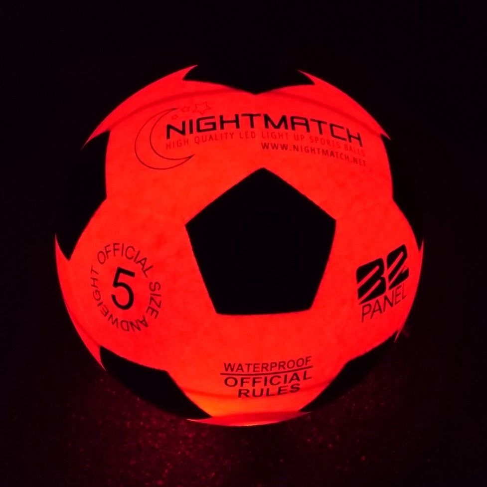 NIGHTMATCH ナイトマッチ 光るサッカーボール 5号球【空気入れポンプ、予備電池付】