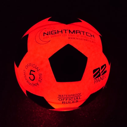 NIGHTMATCH ナイトマッチ 光るサッカーボール 5号球【空気入れポンプ、予備電池付】